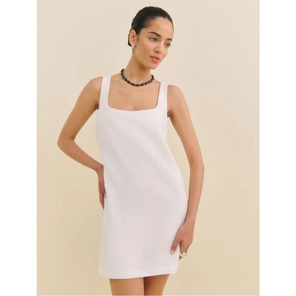 Reformation Cami White Linen Sleeveless Dress - Picture 4 of 5